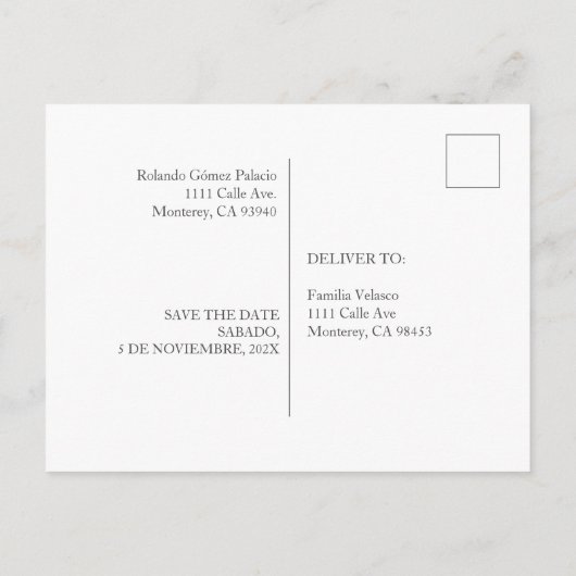 Invitation Carte Postale Enregistrer l'invitation de mariage de date (Dos)