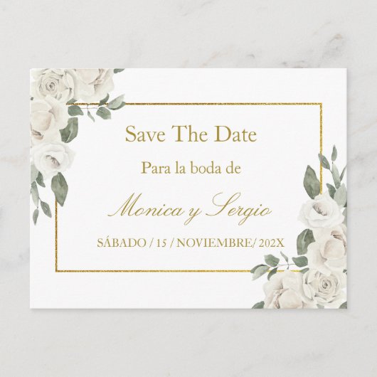 Invitation Carte Postale Enregistrer l'invitation de mariage de date (Devant)