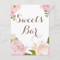 Enseigne de bar de friandises à l'aquarelle romant