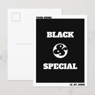 Invitation Carte Postale Ensemble de impressions tendance noir et blanc Imp