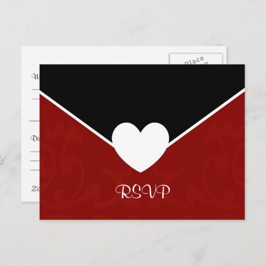 Invitation Carte Postale Enveloppe Saint-Valentin (Devant / Derrière)