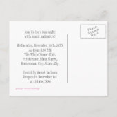 Invitation Carte Postale Equaliseur rose (Dos)