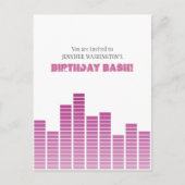 Invitation Carte Postale Equaliseur rose (Devant)