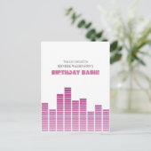 Invitation Carte Postale Equaliseur rose (Debout devant)