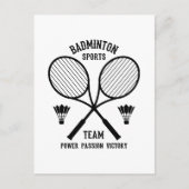 Invitation Carte Postale Équipe de Badminton (Devant)