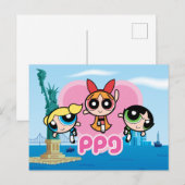 Invitation Carte Postale Équipe de filles Powerpuff stupéfiant (Devant / Derrière)