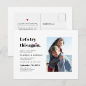 Invitation Carte Postale "Essayons de nouveau ça" | Modifier la photo de da (Devant / Derrière)