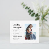 Invitation Carte Postale "Essayons de nouveau ça" | Modifier la photo de da (Debout devant)