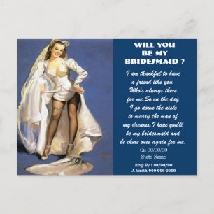 Invitation Carte Postale êtes-vous ma servante d'accueil ?