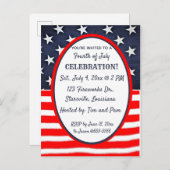 Invitation Carte Postale Étoiles et rayures modifiables 4 juillet Invitatio (Devant / Derrière)