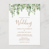 Invitation Carte Postale Eucalyptus Botanical Greenery Foliage Mariage (Devant)