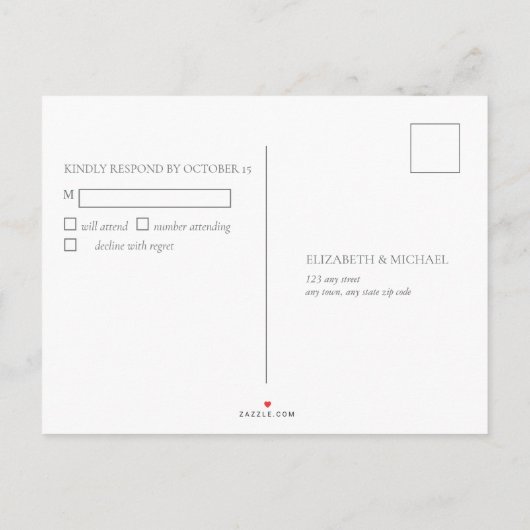 Invitation Carte Postale Eucalyptus Botanique Sage Vert Mariage RSVP (Dos)