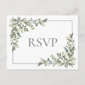 Invitation Carte Postale Eucalyptus Botanique Sage Vert Mariage RSVP (Devant)