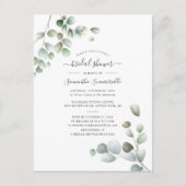 Invitation Carte Postale Eucalyptus Fête des mariées de script de feuillage (Devant)