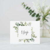 Invitation Carte Postale Eucalyptus Feuillage Vert RSVP (Debout devant)