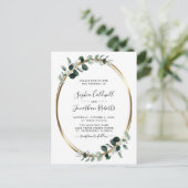 Invitation Carte Postale Eucalyptus Gold QR Code RSVP Mariage (Debout devant)