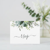 Invitation Carte Postale Eucalyptus Green Foliage RSVP (Debout devant)