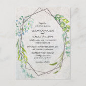 Invitation Carte Postale Eucalyptus rustique Aquarelle Mariage de verdure (Devant)