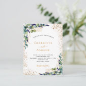 Invitation Carte Postale Eucalyptus verdure élégante mariage botanique (Debout devant)