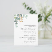 Invitation Carte Postale Eucalyptus verdure mariage moderne (Debout devant)