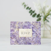 Invitation Carte Postale Euphoria Violet Amethyst Gemstone Wedding RSVP (Debout devant)