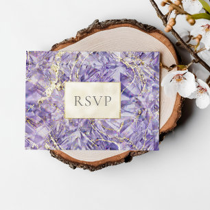 Invitation Carte Postale Euphoria Violet Amethyst Gemstone Wedding RSVP