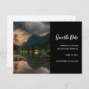 Invitation Carte Postale Evening Mountain Lake Photographie Enregistrer la