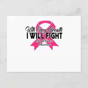 Invitation Carte Postale Every Breath I Will Fight Breast Cancer