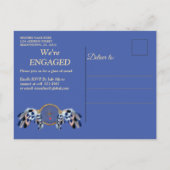 Invitation Carte Postale Exotic Blue Dream Catcher Fiançailles (Dos)