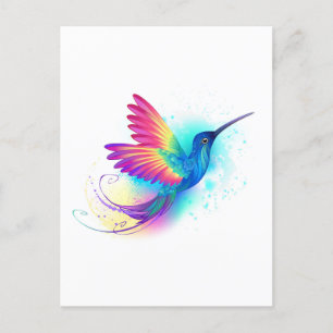 Invitation Carte Postale Exotic Rainbow Hummingbird