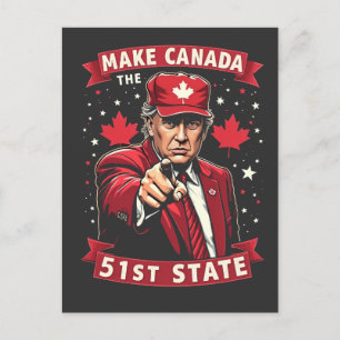 Invitation Carte Postale Faire de l'Amérique 51e État Canadien Américain