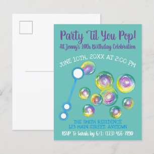 Invitation Carte Postale Faire la fête jusqu'à ce que vous éclatiez Baguett