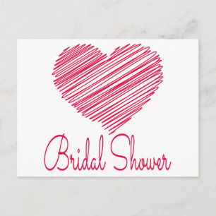 Invitation Carte Postale Faire part de Baby Shower Mariage coeurs rose roug
