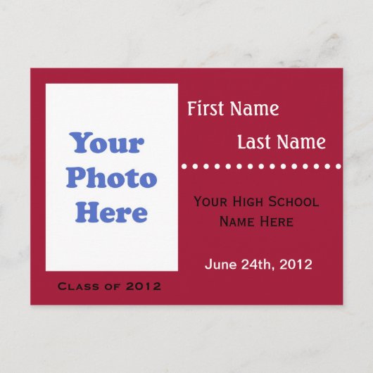 Invitation Carte Postale Faire-part/invitation de fin d'études secondaires (Devant)