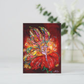INVITATION CARTE POSTALE FAIRY EN ROUGE (Debout devant)