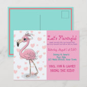 Invitation Carte Postale Faisons Flamingle (Devant / Derrière)