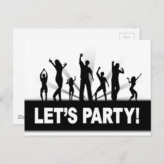 Invitation Carte Postale Faisons la fête (Devant / Derrière)