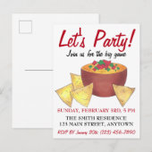 Invitation Carte Postale Faisons la fête ! Chips Nacho de jeu de football (Devant / Derrière)