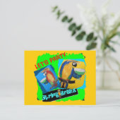 Invitation Carte Postale Faisons la fête - Perroquets (Debout devant)