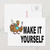Invitation Carte Postale Faites-Le Vous-Même Thanksgiving Postcard Invitati (Devant / Derrière)