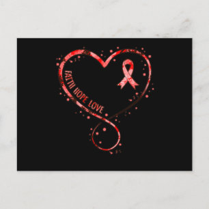 Invitation Carte Postale Faith Hope Love Heart Disease Awareness Survivor G