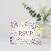 Invitation Carte Postale Fall Boho jardin violet jaune fleuri (Debout devant)