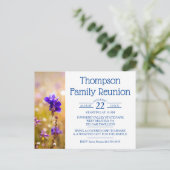 Invitation Carte Postale Famille Fleurs sauvages bleus (Debout devant)