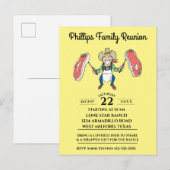 Invitation Carte Postale Famille Réunion Cowboy Big Steaks (Devant / Derrière)