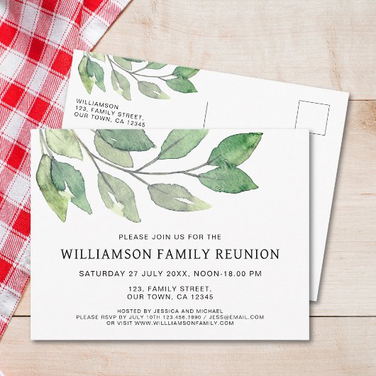 Invitation Carte Postale Famille Reunion Modern