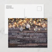 Invitation Carte Postale Farmhouse rustique Bois & Étoiles Fête de Noël (Devant / Derrière)