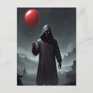 Invitation Carte Postale Faucheur et ballon rouge