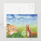 Invitation Carte Postale Faune et écureuil (Devant / Derrière)