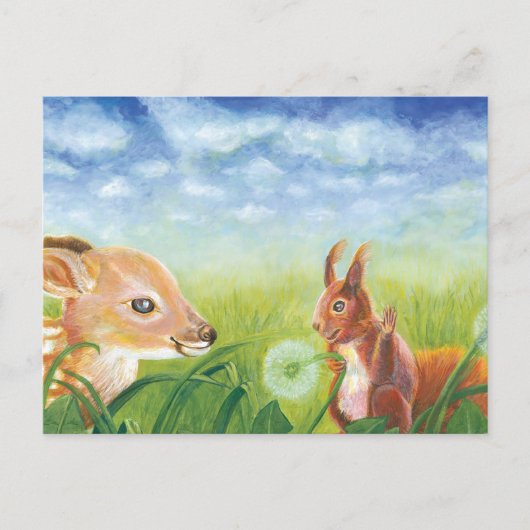 Invitation Carte Postale Faune et écureuil (Devant)