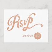 Invitation Carte Postale Faux Copper RSVP (Devant)